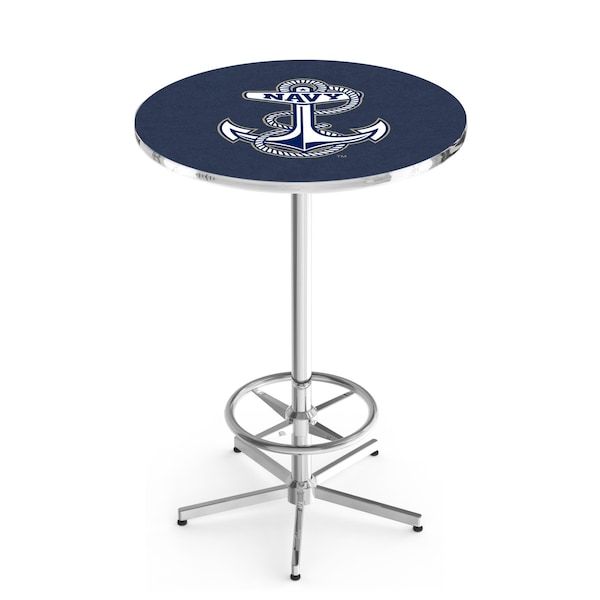 42" Chrome US Naval Academy NAVY Pub Table